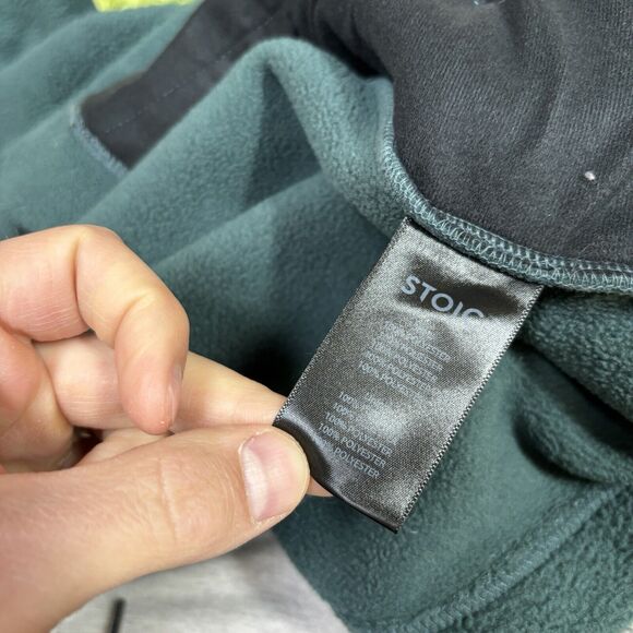 Stoic Sweater Mens XXL Green Sherpa Fleece Pullover 1/4 Snap Pockets 2XL - Picture 7 of 9